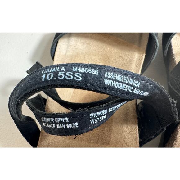 Munro Gamala women's sandals black suede strappy slide flat Sz 10.5 - Picture 7 of 8